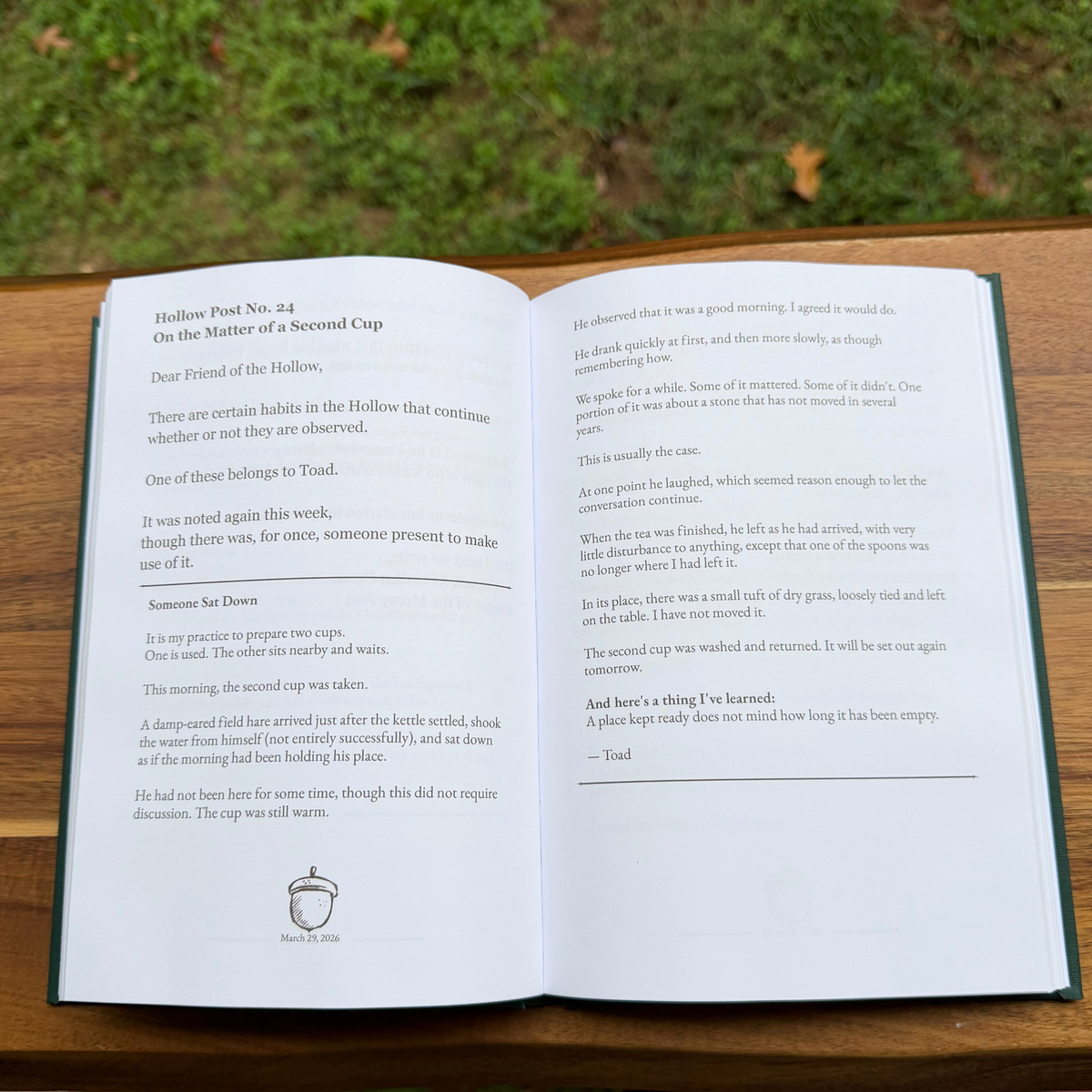 Letters From Tumbledown Hollow: Year One | Linen Hardcover