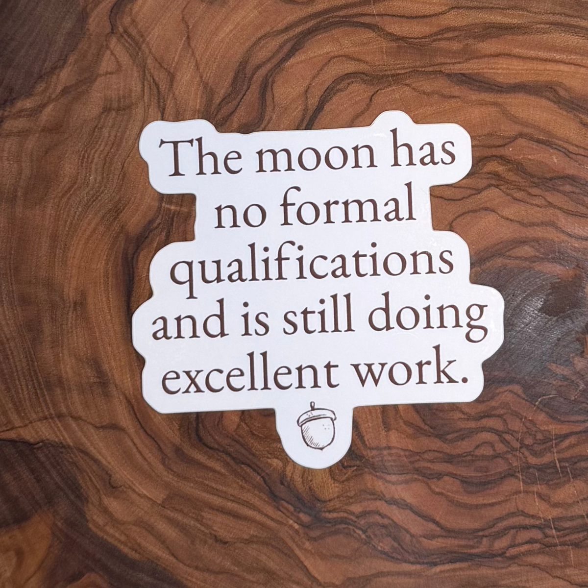 The Moon Has No Formal Qualifications Sticker