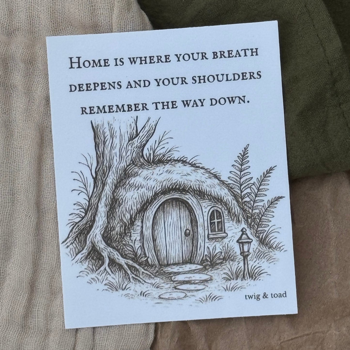 Cozy Woodland Quote Vinyl Sticker