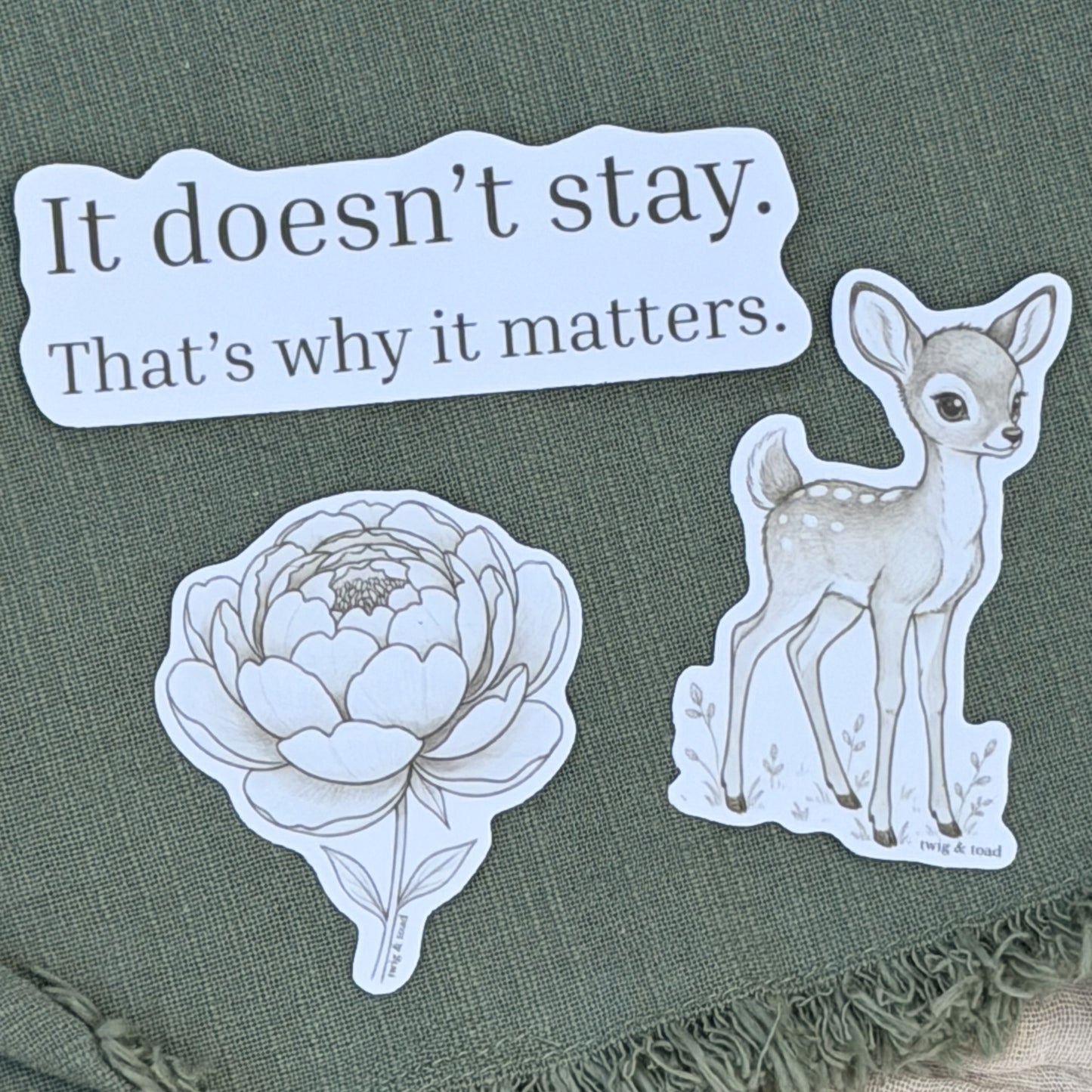 Peony Sticker Trio