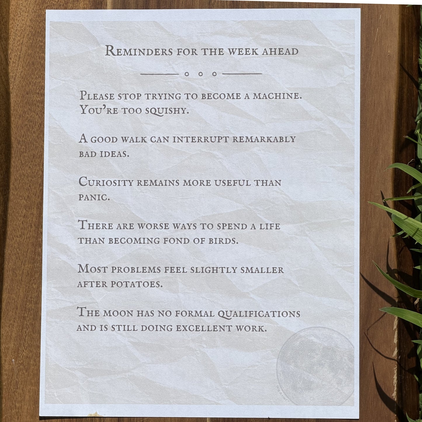 Reminders for the Week Ahead, Moon — May 24, 2026 — Printable Download