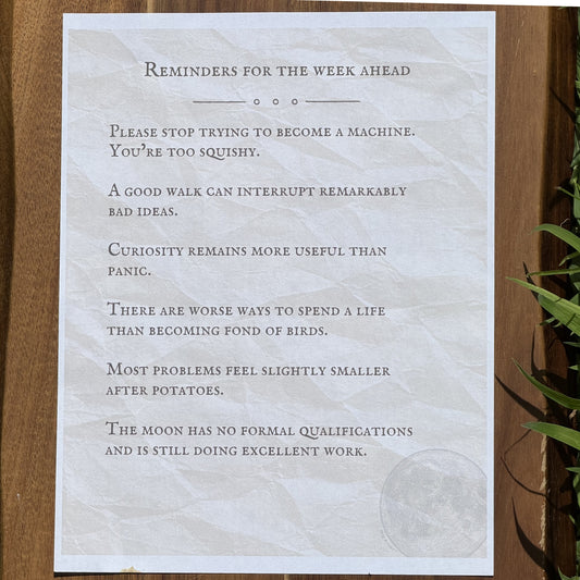 Reminders for the Week Ahead, Moon — May 24, 2026 — Printable Download