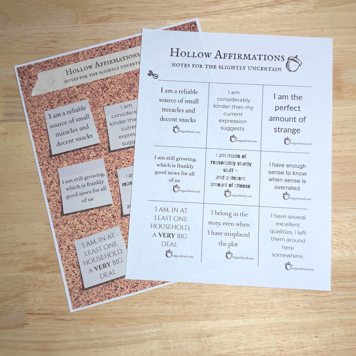 Hollow Affirmations No. 01 — Printable PDF