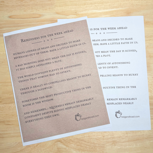 Reminders for the Week Ahead, Confident Squirrels — August 30, 2026 — Printable Download