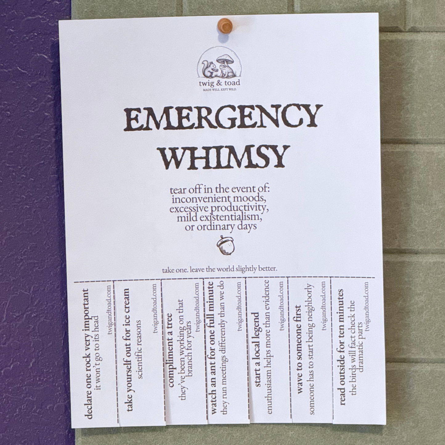 Emergency Whimsy 01 — July 24, 2026 — Printable PDF
