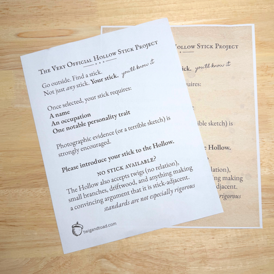 The Very Official Stick Project — August 28, 2026 — Printable PDF