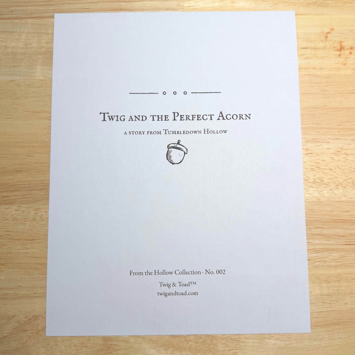 Twig and the Perfect Acorn | Printable Storybook