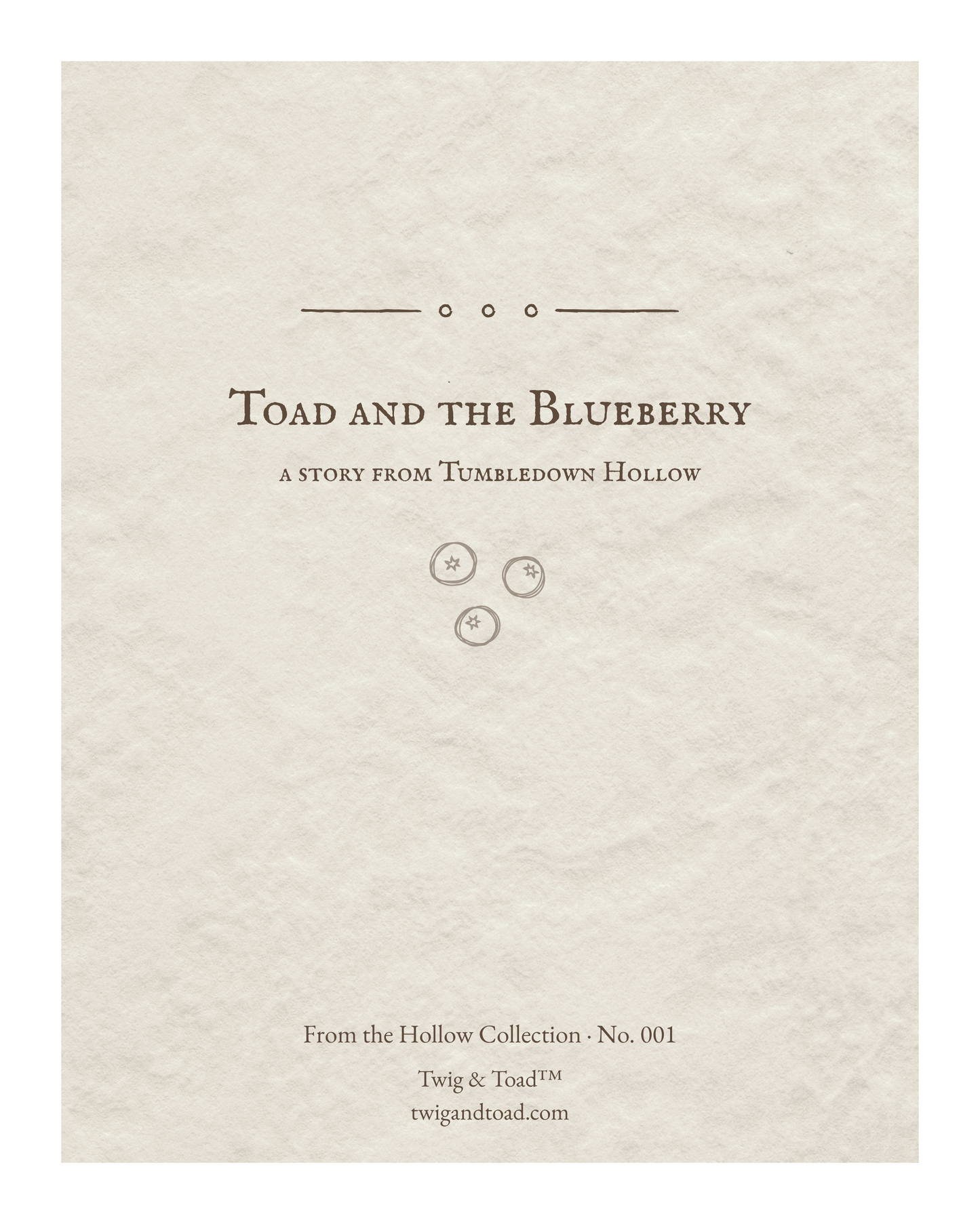 Toad and the Blueberry | Printable Storybook
