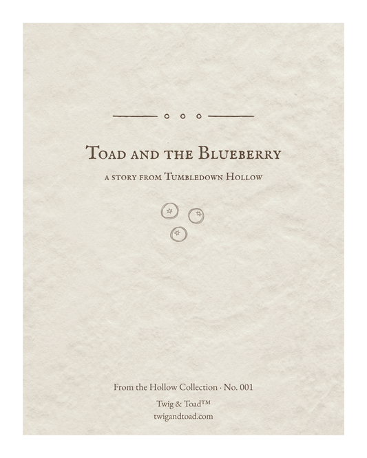 Toad and the Blueberry | Printable Storybook