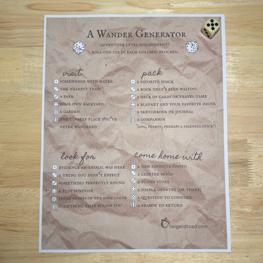 A Wander Generator 01  — Printable PDF