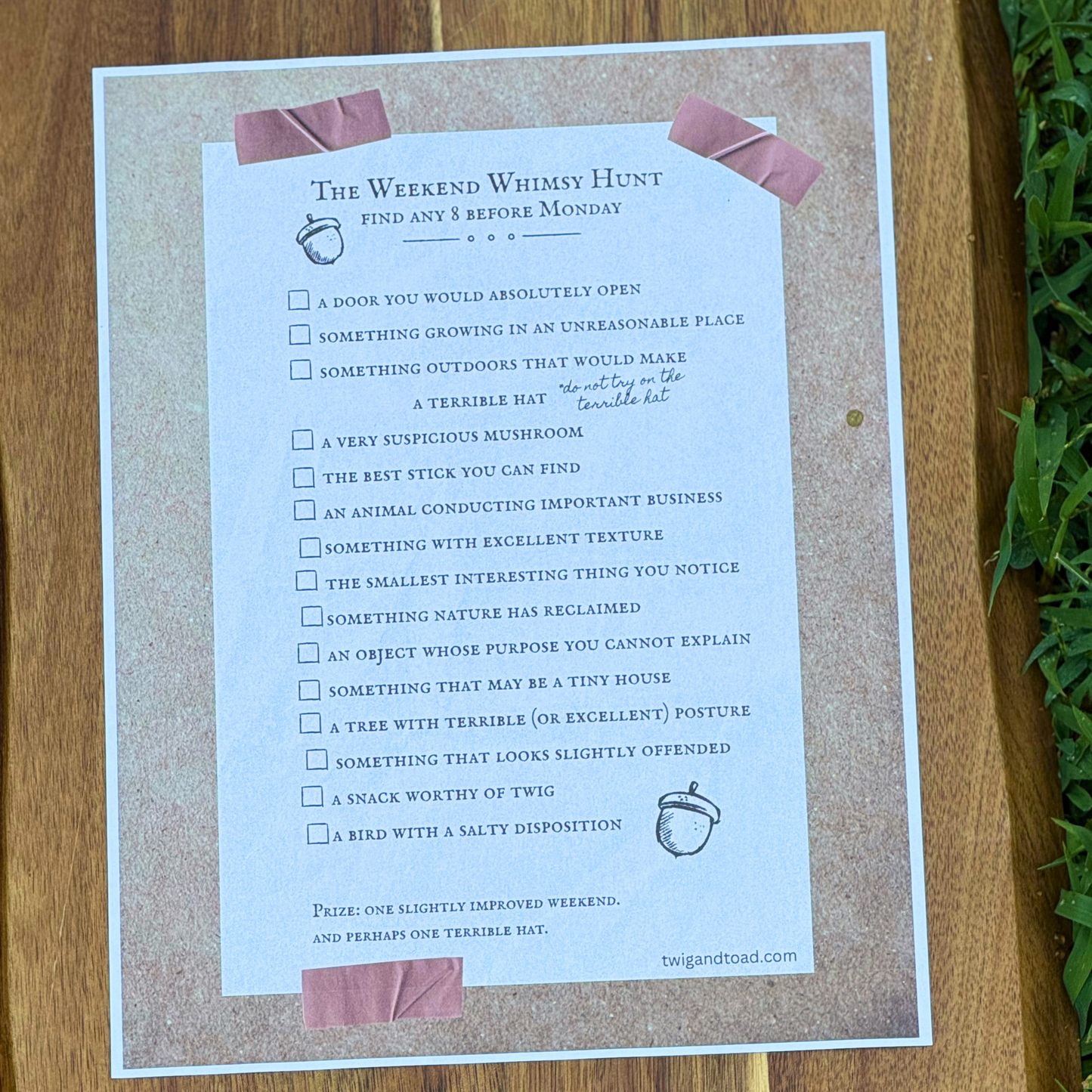 Weekend Whismy Hunt 02 — August 14, 2026 — Printable PDF