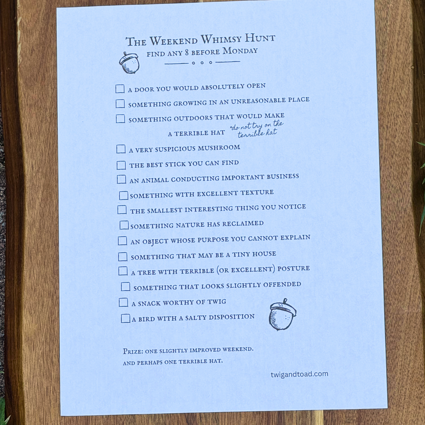 Weekend Whismy Hunt 02 — August 14, 2026 — Printable PDF