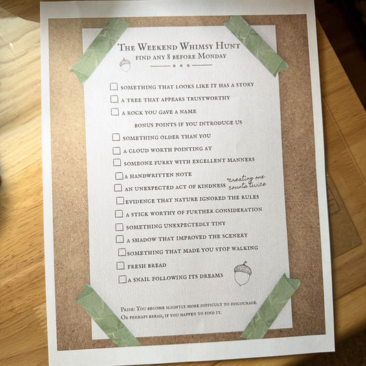 Weekend Whismy Hunt 01 — July 17, 2026 — Printable PDF
